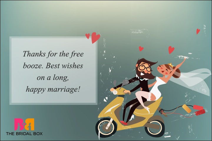 Funny Wedding Wishes - Booze And Best Wishes